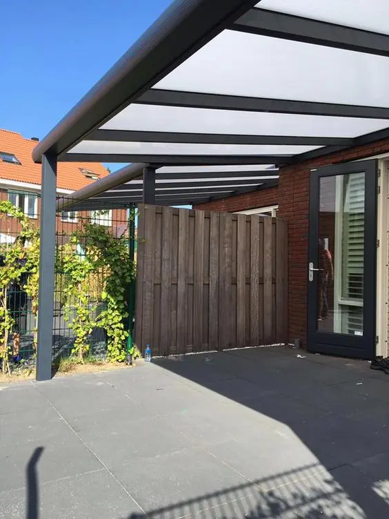 Overkapping EG Veranda zij aanzicht
